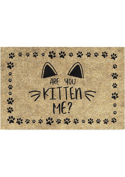 Tasarımlı Dekoratif Kapı Önü Paspas, Dış Mekan/ev Içi/ /mutfak/yatak Odası/giriş Paspasları (Kitten Me, 45X70)