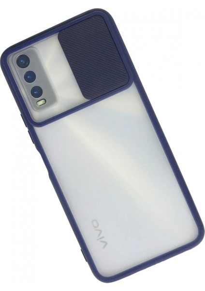 Ieg Vivo Y11S Kılıf Palm Buzlu Kamera Sürgülü Silikon - Lacivert fiyatları