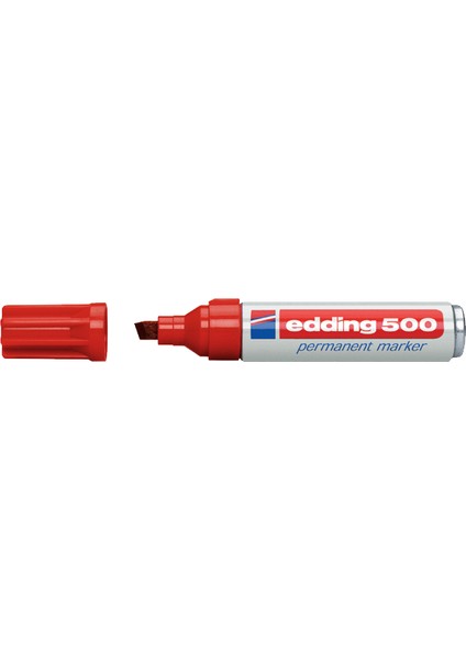 Edding Markör Permanent Kesik Uçlu 2-7 mm Kırmızı 500 ( 10 Adet )