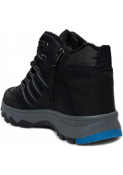 Siyaha Mavi Detay Kışlık Kaymaz Taban Su Geçirmez Erkek Trekking Bot modelleri