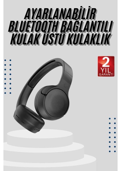 Bfs Kablosuz Bluetooth Kulaklık Kulak Üstü Ayarlanabilir Uzun Ömürlü