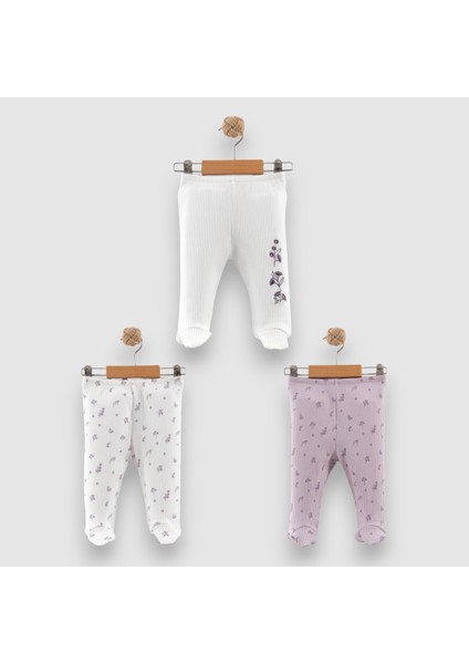 Kız Bebek Minik Desenli 3'lü Takım