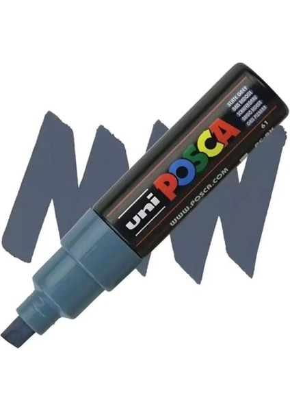 Uni-Ball Posca 8.0 Su Bazlı Boyama Markörü Kurşun Gri-6-Pkt