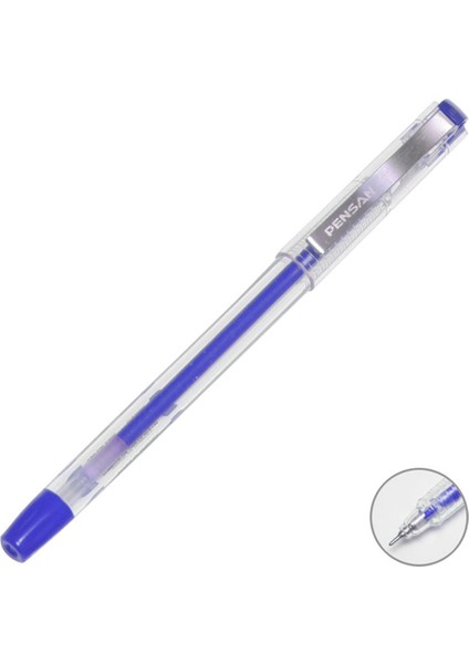 Pensan Tükenmez Kalem (12 Li)My-King Jel Metal Klips 0.5 mm Mavi 6405