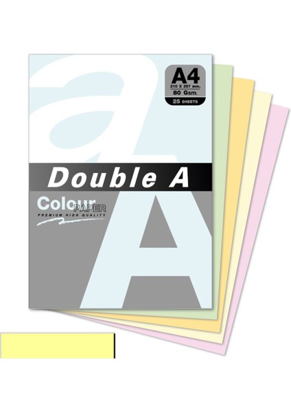 Double A Renkli Kağıt 25 Li A4 80 gr Pastel Cheese