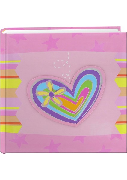 Albums 200 Cepli 3 Boyutlu Çizgili Kalp Kapak Fotoğraf Albümü, 10,5 cm x 15,5 cm