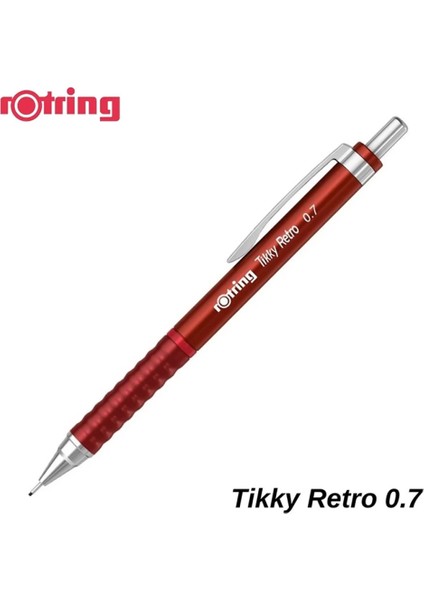 Rotring Versatil Kalem Tıkky Retro Metalik Kırmızı 0.7 mm 2202631-12-PKT