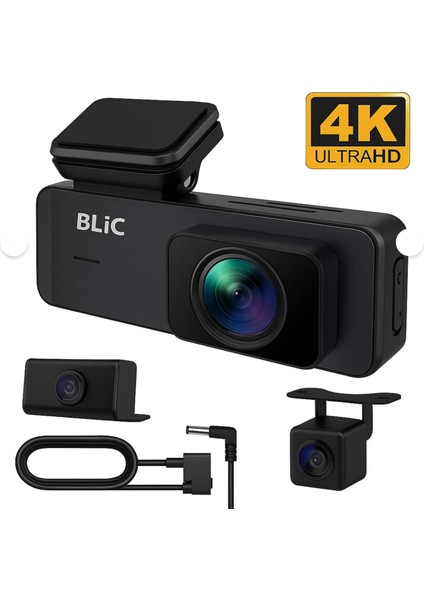 4K Çift Kamera Araç Içi Dash Cam –ön Arka Kayıt, Wifi,gece Görüş,g-Sensör,park MODU,140° Geniş Açı