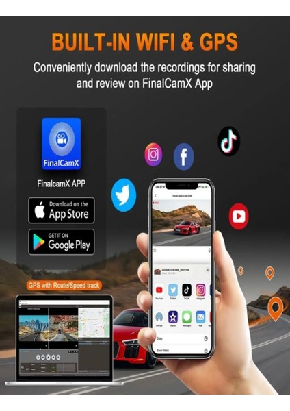 4K Çift Kamera Araç Içi Dash Cam –ön Arka Kayıt, Wifi,gece Görüş,g-Sensör,park MODU,140° Geniş Açı fırsatları