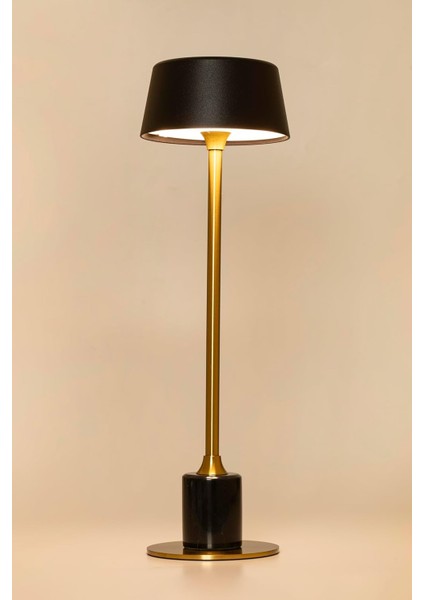 LED Meragold Masa Lambası, 3000K Günışığı, Şarj Edilebilir, Taşınabilir, 3 Kademe Dokunmatik Parlaklık Ayarı, Gövde, Mermer Görünüm, Restoran, Yemek Masası, Yatak Başı ve Çalışma Masası Için