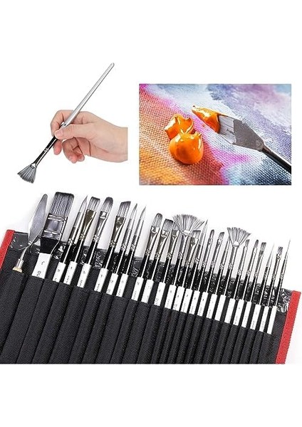24 Parça Siyah Çantalı Sanat Fırçası Seti fiyatları