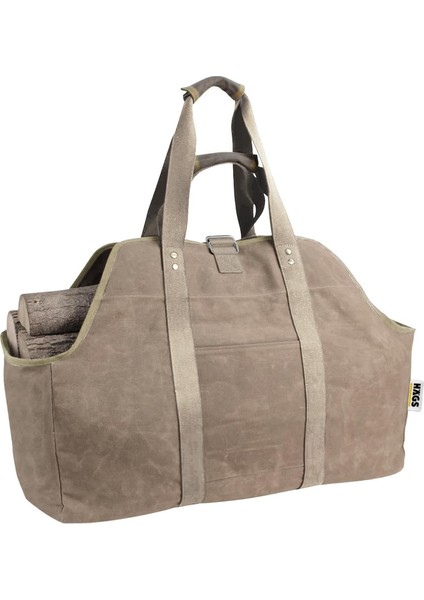 Ağır Hizmet Çantası, Waxed Kanvas, Şömine Odun Çantası, Şömine Odunluk Kamp Için Kütük Taşıma Depolama Çantası, Şömine Odun Sobası Aksesuarları - Büyük Boy - Haki