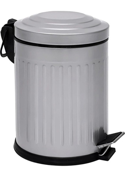 5-12- 16 Lt Serisi Amortisör Kapaklı Çöp Kovası ( - Mutfak - Tuvalet - Balkon) (Gri, 5 Litre)