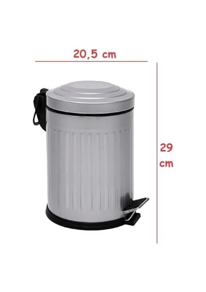 5-12- 16 Lt Serisi Amortisör Kapaklı Çöp Kovası ( - Mutfak - Tuvalet - Balkon) (Gri, 5 Litre) fiyatları