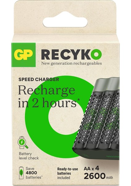 Gp M452 USB Hızlı Şarj Cihazı 4 Adet 2600 Aa Kalem Pilli Set