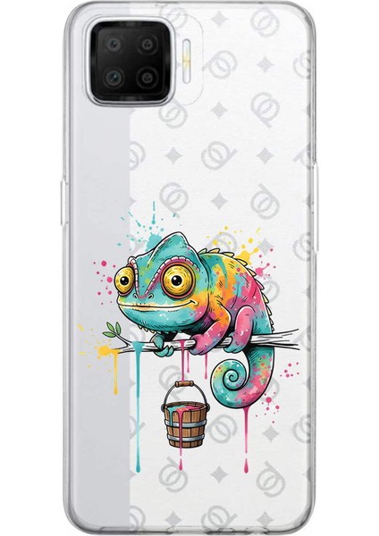 Oppo A73 ile Uyumlu Splash Bukalemun Tasarımlı Slimfit Şeffaf Silikon Kılıf