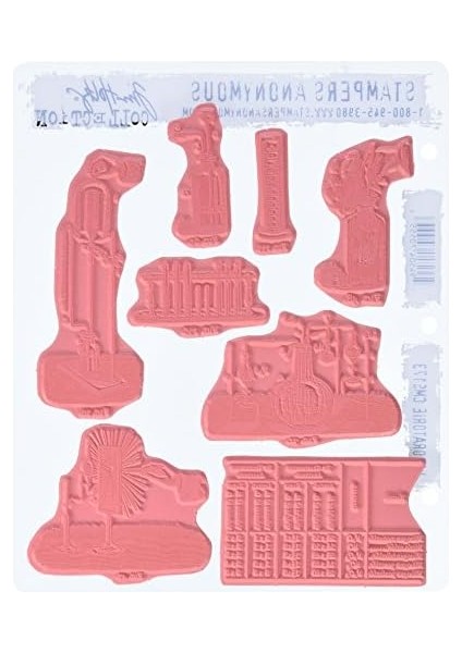 Anonymous Tim Holtz Cling Kauçuk Damga Seti, 17 cm x 8,5 Inç, Laboratuvar fiyatları