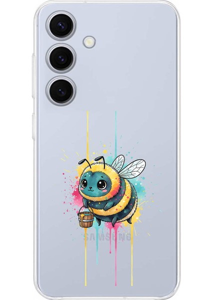Samsung Galaxy S24 Plus ile Uyumlu Splash Arı Tasarımlı Şeffaf Silikon Kılıf