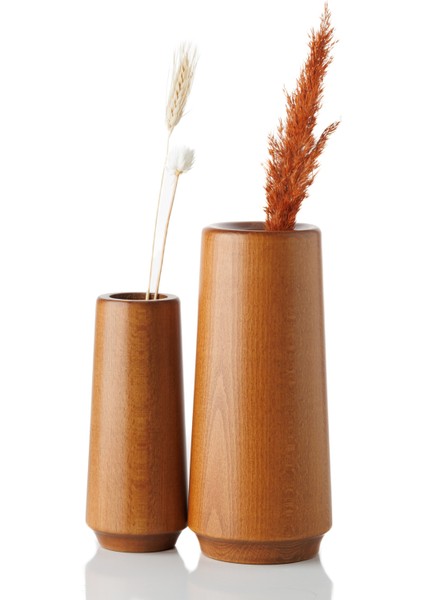 Mabel 2 'li Ahşap Vazo Seti