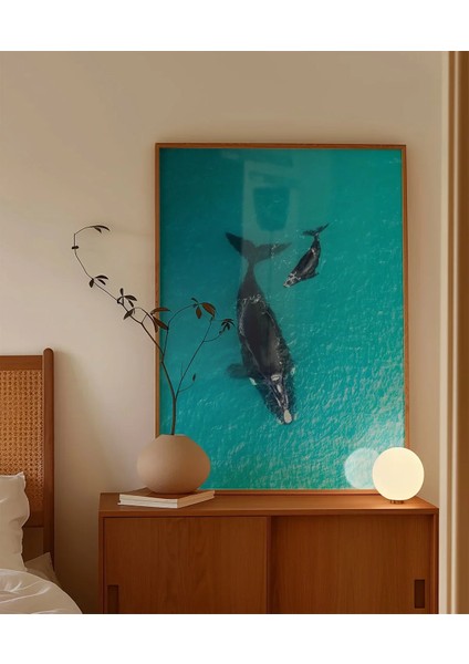 Mavi Denizde Yüzen Balinalar Poster indirimleri