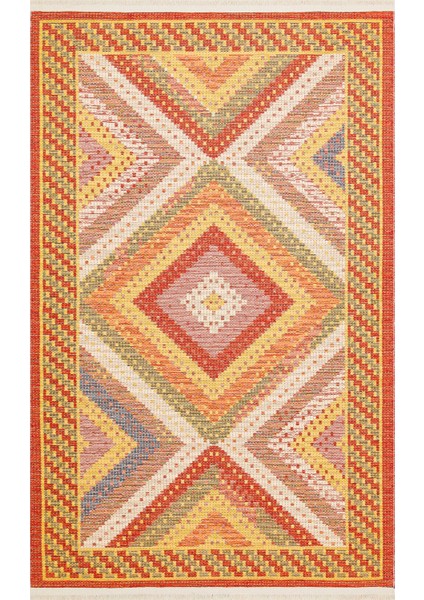 Ürgüp 10 Red %100 Pamuk ile Üretilen Etnik Desenlere Sahip Yıkanabilir Çift Taraflı Ince Yıkanabilir Kilim fiyatları