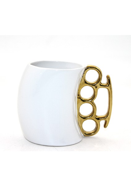 Porselen Tasarımlı Kupa Bardak Beyaz Renk