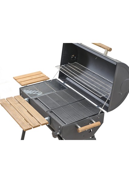 Grillord‑75 Kömürlü Barbekü (2 Adet Döküm Izgaralı) + Hediye Seti (Önlük + Kılıf)