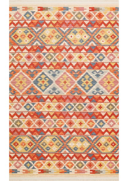 Ürgüp 02 Aqua %100 Pamuk ile Üretilen Etnik Desenlere Sahip Yıkanabilir Çift Taraflı Ince Yıkanabilir Kilim fiyatları