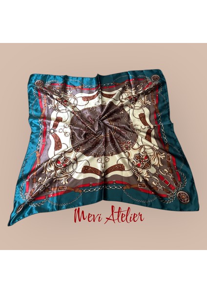 Karışık Desenli Renkli Fular 90 x 90