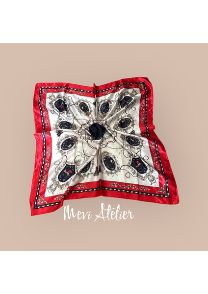 Renkli Karışık Desenli Fular 90 x 90