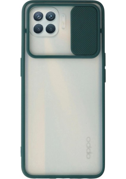 Ieg Oppo Reno 4 Lite Kılıf Palm Buzlu Kamera Sürgülü Silikon - Yeşil