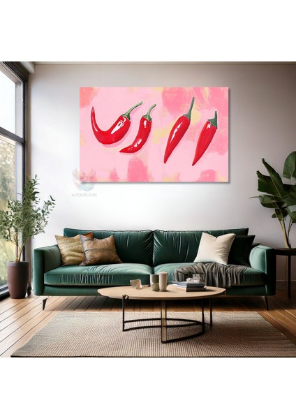 Yatay Kanvas Tablo Soyut Kirmizi Biberler Modern Duvar Tablosu Kanvas Salon Ofis Tablosu fiyatları