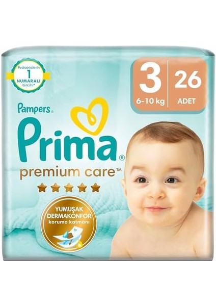Prima Bebek Bezi Premium Care 3 Numara 26 Adet