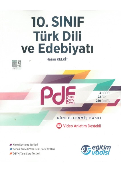 Eğitim Vadisi 10. Sınıf Türk Dili ve Edebiyatı Güncel Pdf Planlı Ders Föyü