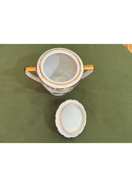 14 cm Boyunda Fransız Porselen Şekerlik