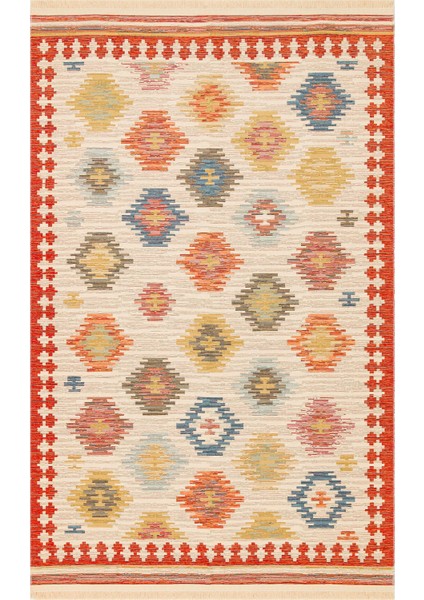 Ürgüp 04 Navy %100 Pamuk ile Üretilen Etnik Desenlere Sahip Yıkanabilir Çift Taraflı Ince Yıkanabilir Kilim fiyatları