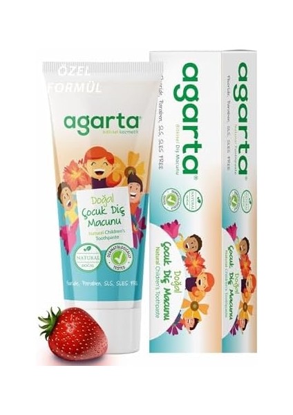 Agarta Doğal Florürsüz Çocuk Diş Macunu Çilekli 75 ml x 2 Adet modelleri