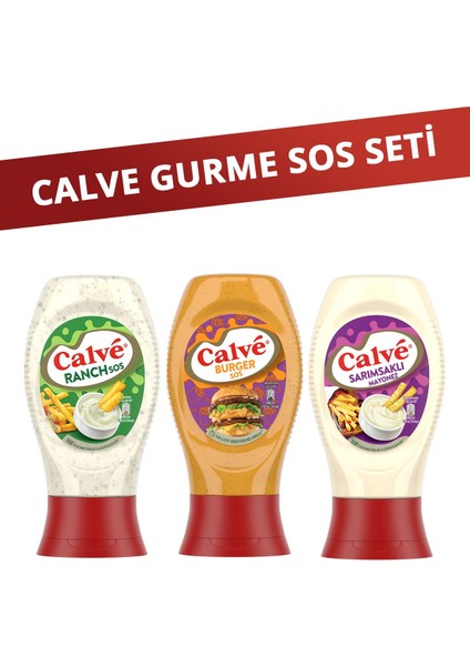 Burger Sos 245G + Sarımsaklı Mayonez 245G + Ranch Sos 245G