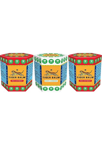 2 x Red Tiger Balm 21 G + 1 x White Tiger Balm 21 G (3'lü Paket) modelleri