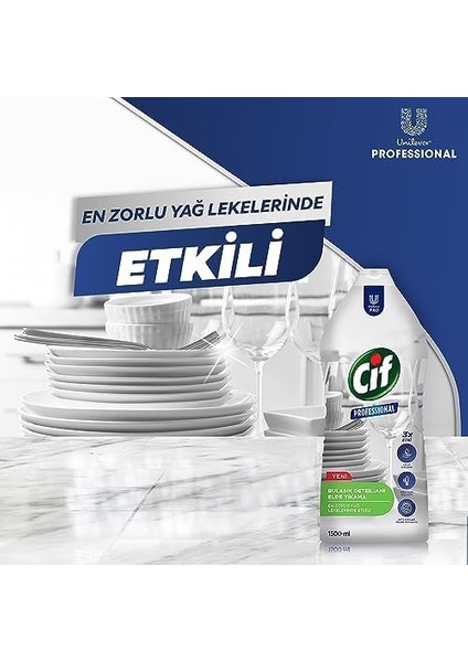 Cif Profesyonel Bulaşık Deterjanı Elde Yıkama Yağ Leke Çıkarıcı 1500 ml modelleri