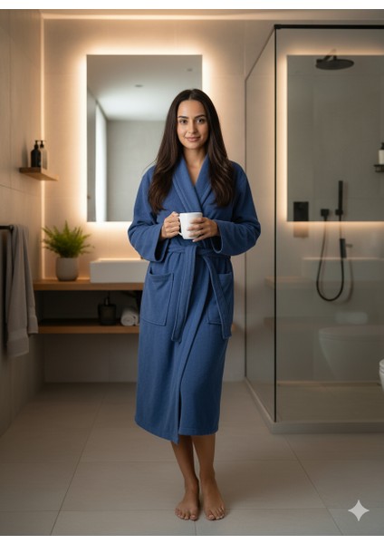 Bukle Bornoz, Şal Yaka Bornoz ,Pamuklu Kadın / Erkek Unisex Bornoz