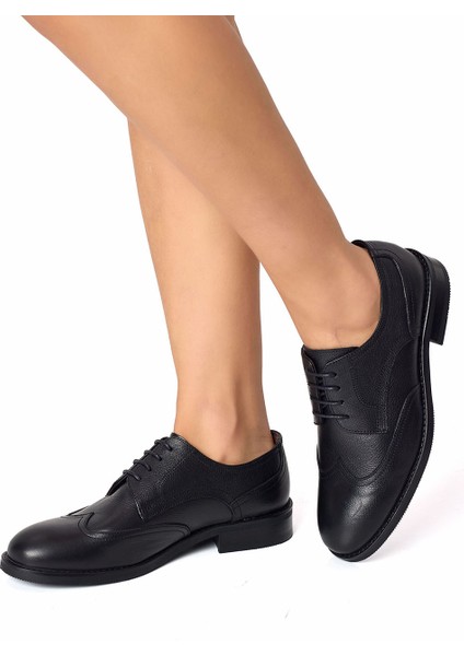 Kadın Hakiki Deri El Yapımı Siyah Maskülen Stil Dokulu Günlük Ayakkabı fiyatları