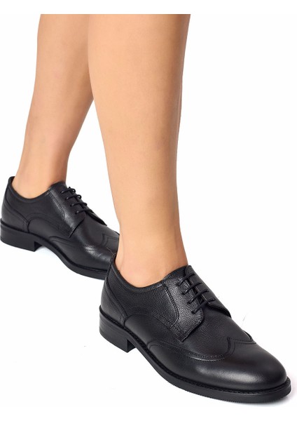 Kadın Hakiki Deri El Yapımı Siyah Maskülen Stil Dokulu Günlük Ayakkabı modelleri