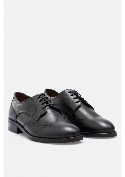 Kadın Hakiki Deri El Yapımı Siyah Maskülen Stil Dokulu Günlük Ayakkabı fırsatları