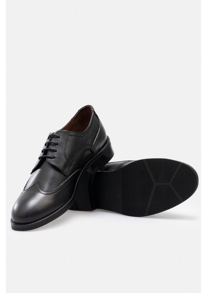 Kadın Hakiki Deri El Yapımı Siyah Maskülen Stil Dokulu Günlük Ayakkabı indirimleri