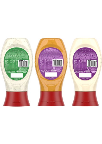 Burger Sos 245G + Sarımsaklı Mayonez 245G + Ranch Sos 245G