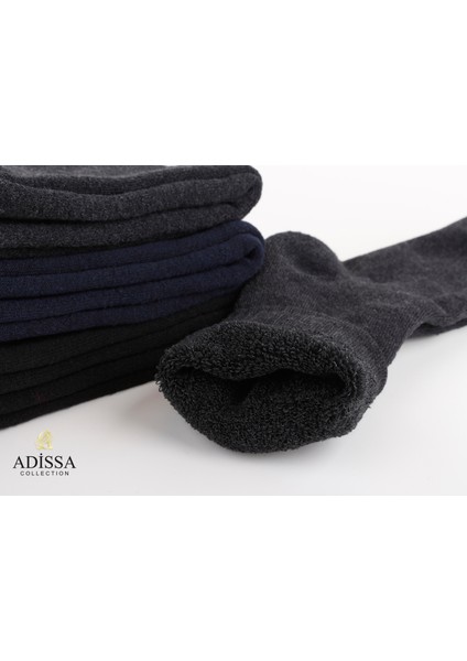6'lı Unisex Termal Çorap Seti | Yıkanmış ve Parfümlü, Siyah-Antrasit-Lacivert Kışlık Isıtıcı Çorap