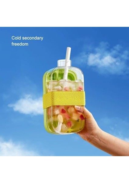 Silikon Buz Kalıbı, Sert Plastik Gövdeli, Pipetli Su Şişesi, 500 ml (Beyaz) modelleri