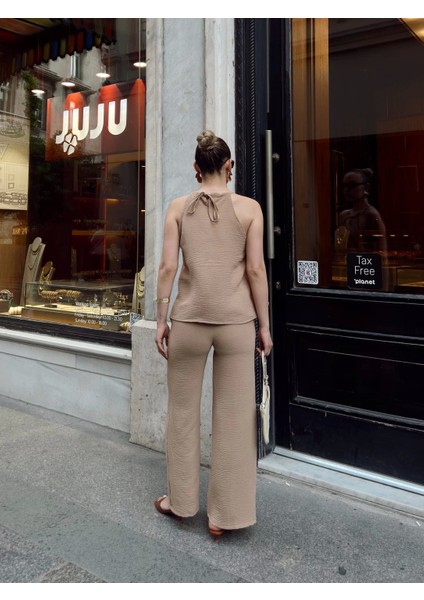 Kruvaze Takım Ayrobin Bej indirimleri