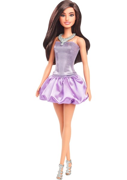 Büyüleyici Parti Bebekleri - Mor Metalik Esmer Mor ve Gümüş Rengi Aksesuarlarıyla Saçlı Fashionistas Bebek (234) HYT92